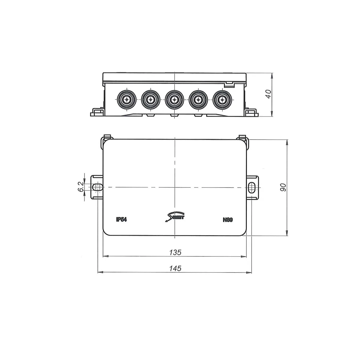 Puszka instalacyjna naścienna NS9 FASTBOX&HOOK szary 35404102 - obrazek 1