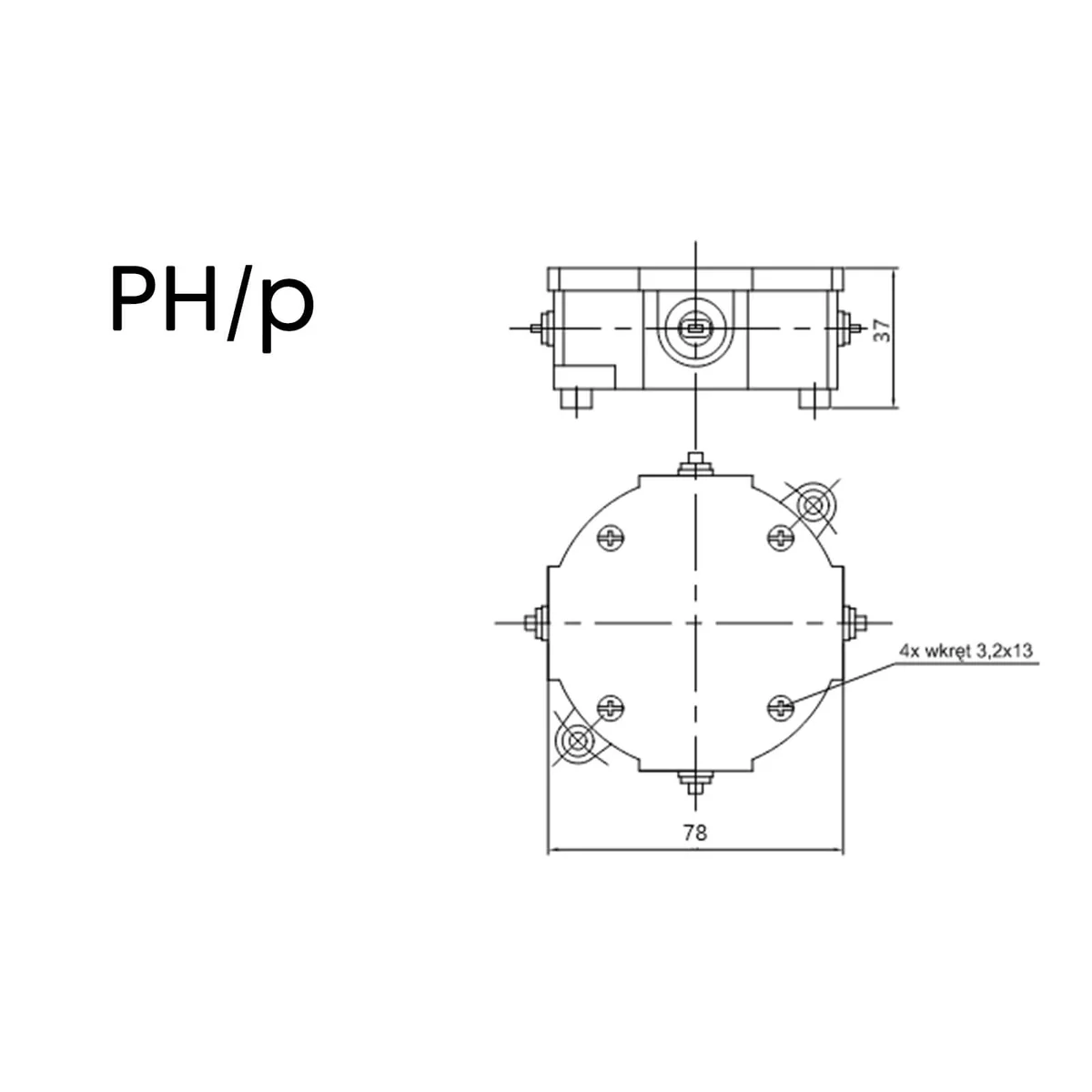 Puszka naścienna PH/p bez wkładu 85x85x40mm IP44 biała 83013006 - obrazek 1