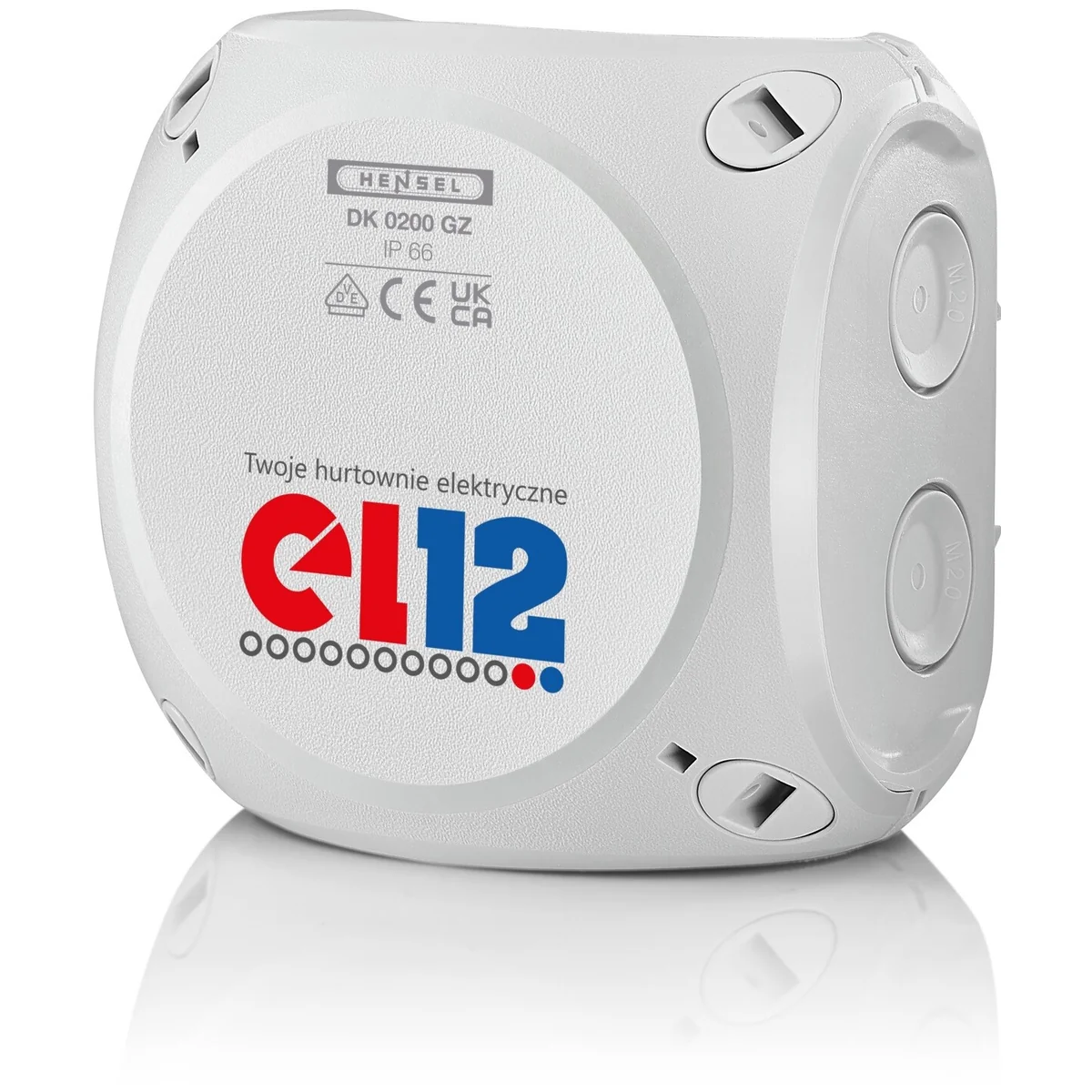 Puszka natynkowa odgałęźna DK 0200 GZ 93x93x62mm bez zacisków IP66 szara z logo el12 62000423 - obrazek 1