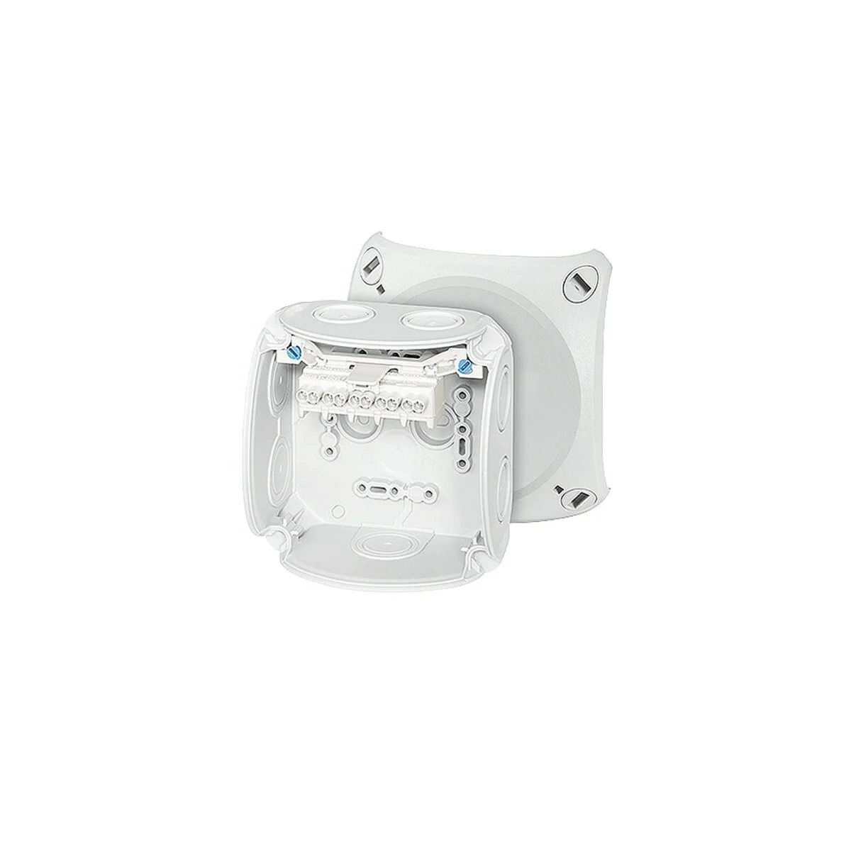 Puszka natynkowa odgałęźna DK 0402 GZ 104x104x70mm z listwą zaciskowa IP66 szara 62000149 - obrazek 1
