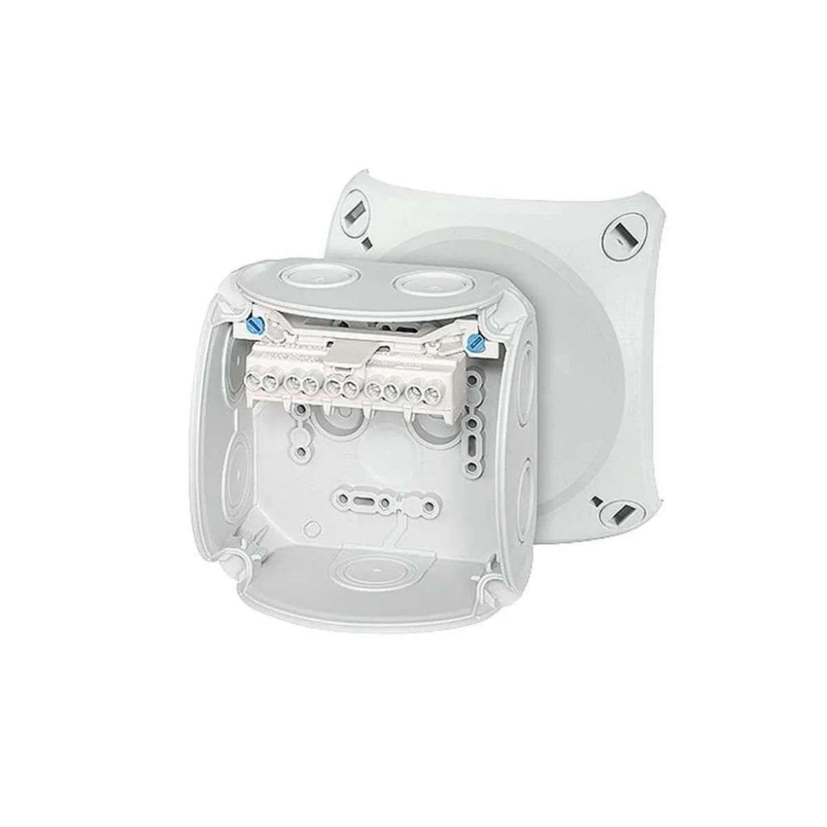 Puszka natynkowa odgałęźna DK 0404 GZ 104x104x70mm z listwą zaciskową 4mm IP66 szara 62000151 - obrazek 1