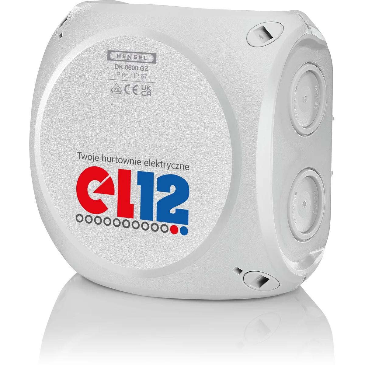 Puszka natynkowa odgałęźna DK 0600 GZ 130x130x77mm IP66 szara z logo el12 62000428 - obrazek 1