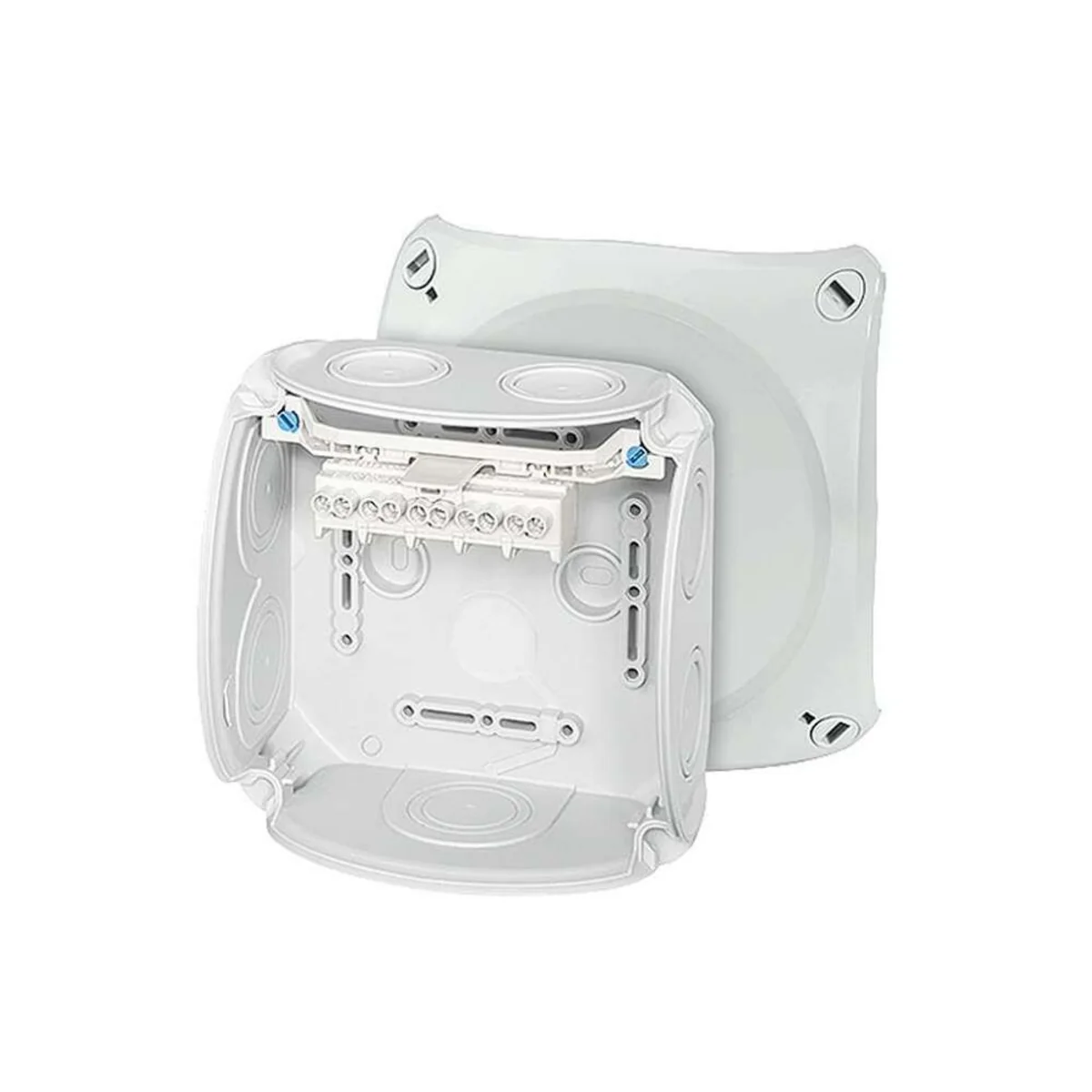 Puszka natynkowa odgałęźna DK 0604 GZ 130x130x77mm z listwą zaciskową 4mm IP66 szara 62000152 - obrazek 1