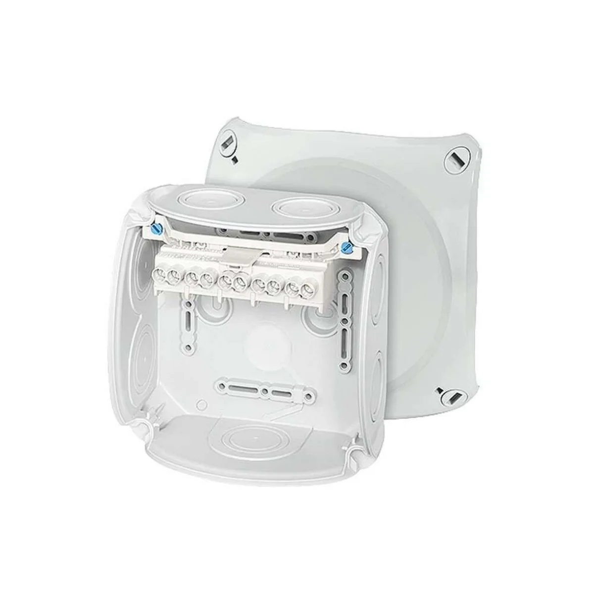 Puszka natynkowa odgałęźna DK 0606 GZ 130x130x77mm z listwą zaciskową 6mm IP66 szara 62000154 - obrazek 1