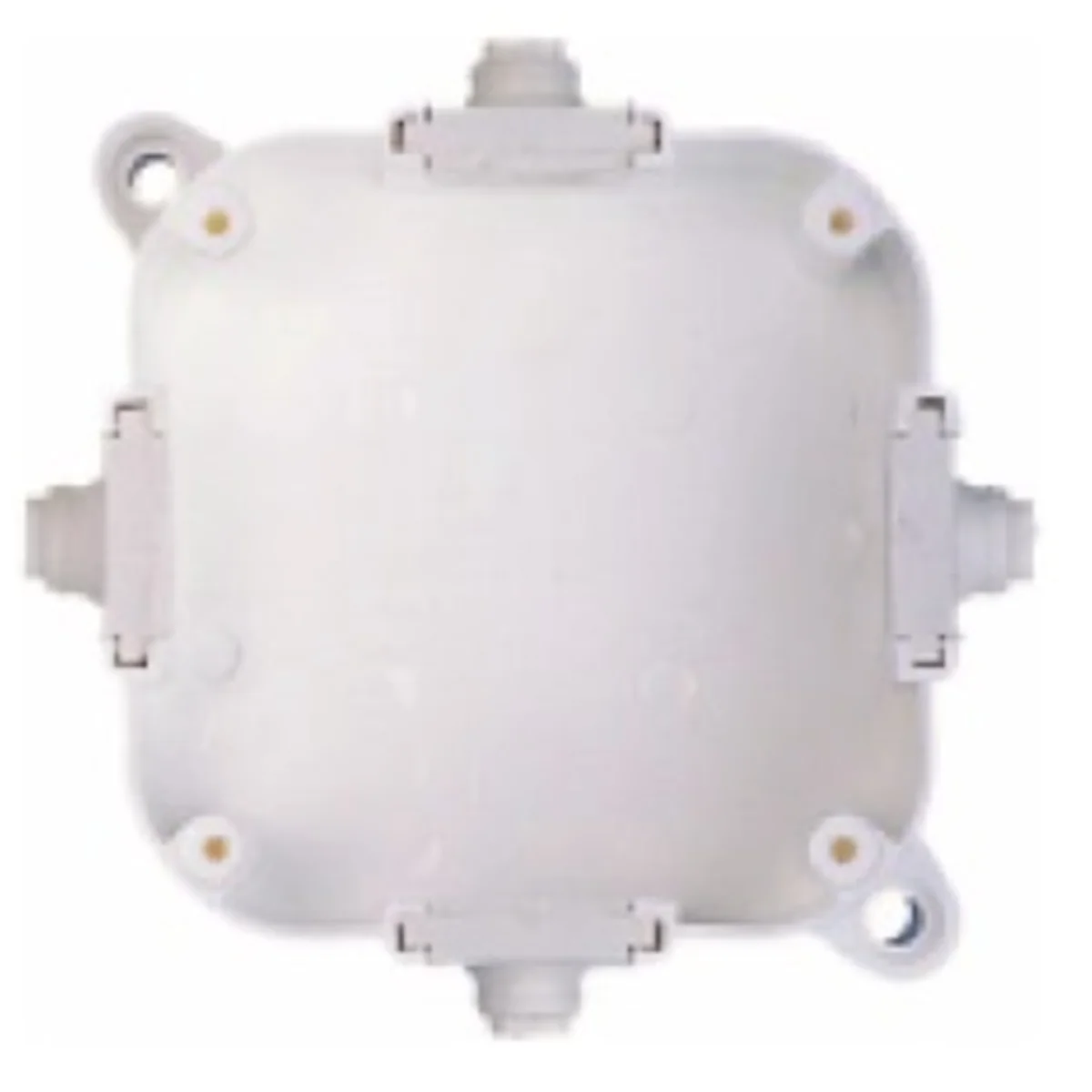 Puszka natynkowa z osłabieniami 4-wlotowa 88x88x40mm IP44 dekiel na 4 wkręty z zaciskami biała 074-51 - obrazek 1