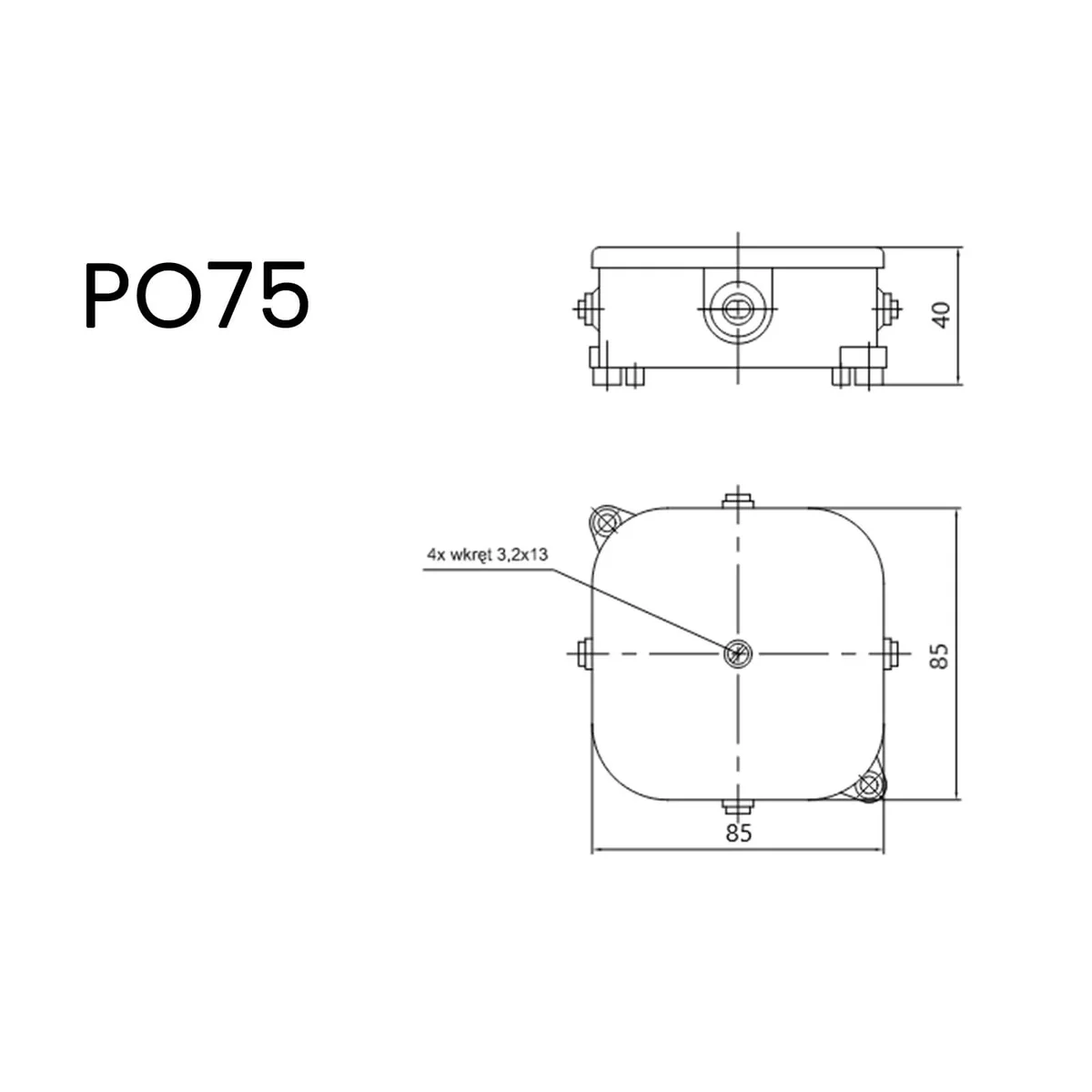 Puszka natynkowa z wkładem 85x85x40mm IP44 biała 83012006 - obrazek 1