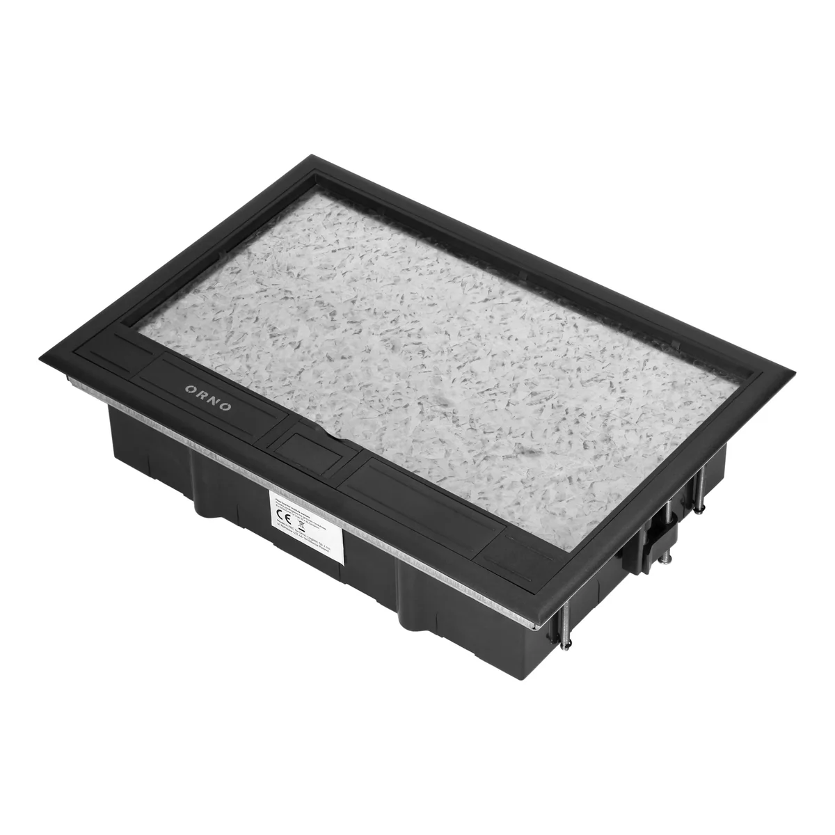 Puszka podłogowa na gniazda modułowe 8 x 45x45mm lub 16 x 22,5x45mm, pokrywa: materiał własny, czarna OR-GP-9203/CF - obrazek 1