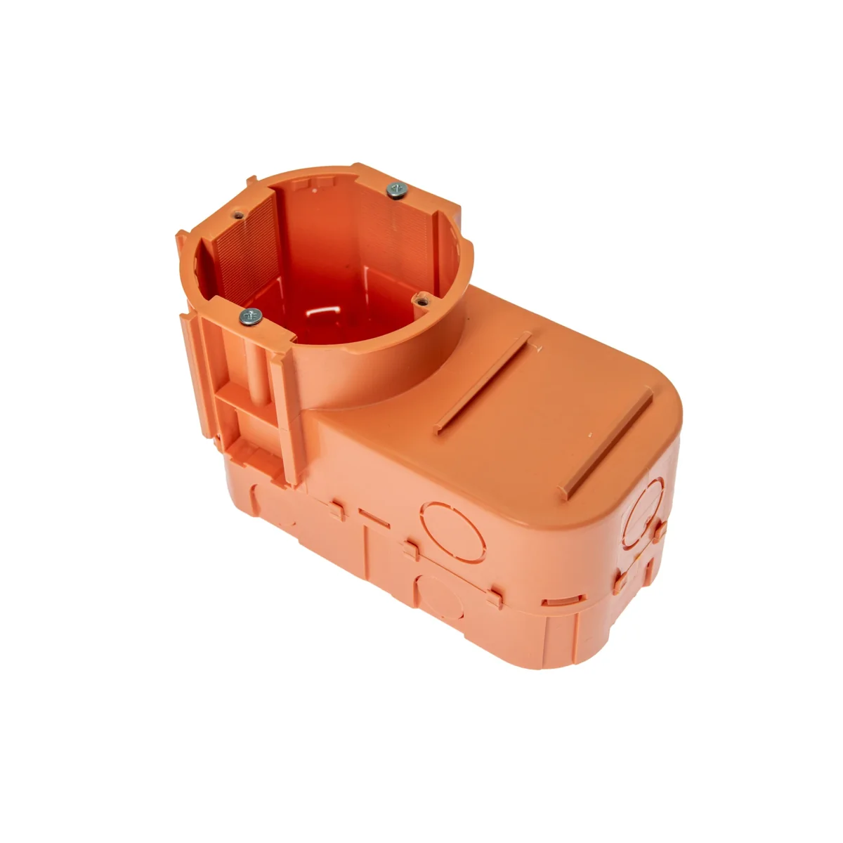 Puszka podtynkowa, głęboka 80mm, fi68, łączeniowa, z wkrętami, do elektroniki, pomarańczowa, IP30 A.0083 - obrazek 1