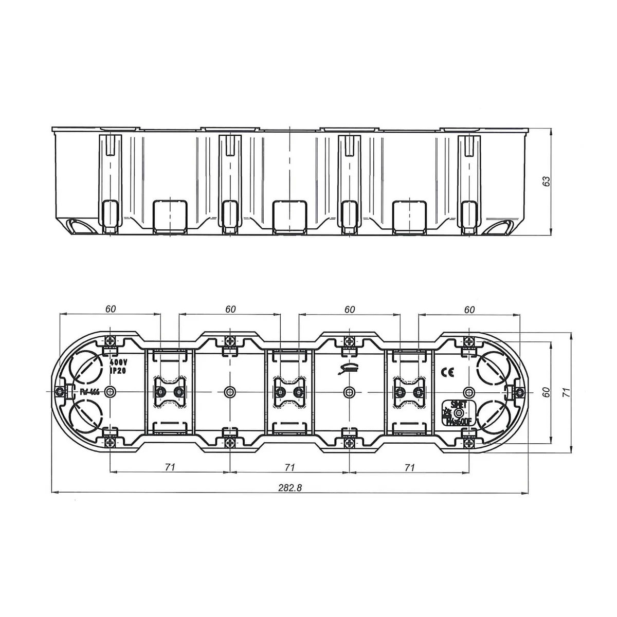Puszka podtynkowa M4x60DF MULTIWALL SLIM pomarańczowy 33414008 - obrazek 1