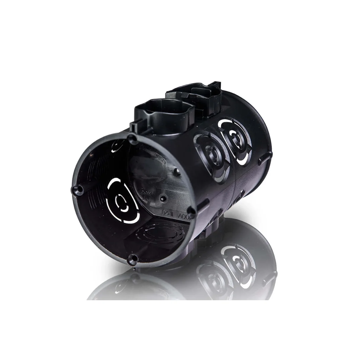 Puszka podtynkowa szeregowa 2xfi60mm do instalacji naprzeciwległej 100mm czarna 83146007 - obrazek 1