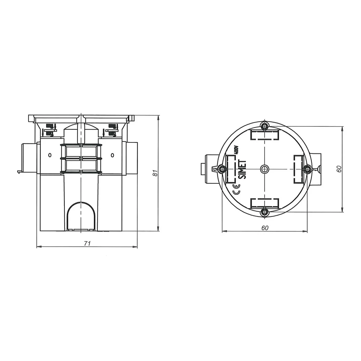Puszka podtynkowa szeregowa S60G fi60mm głęboka na 80mm niebieska 34008203 - obrazek 1