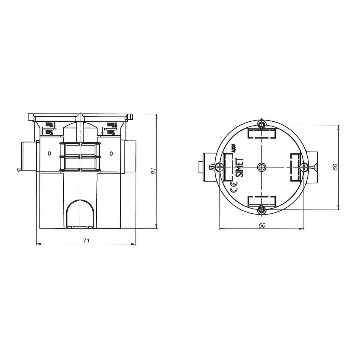 Puszka podtynkowa szeregowa z wkrętami S60Gw fi80mm głęboka na 80mm niebieska 34009203 - obrazek 1