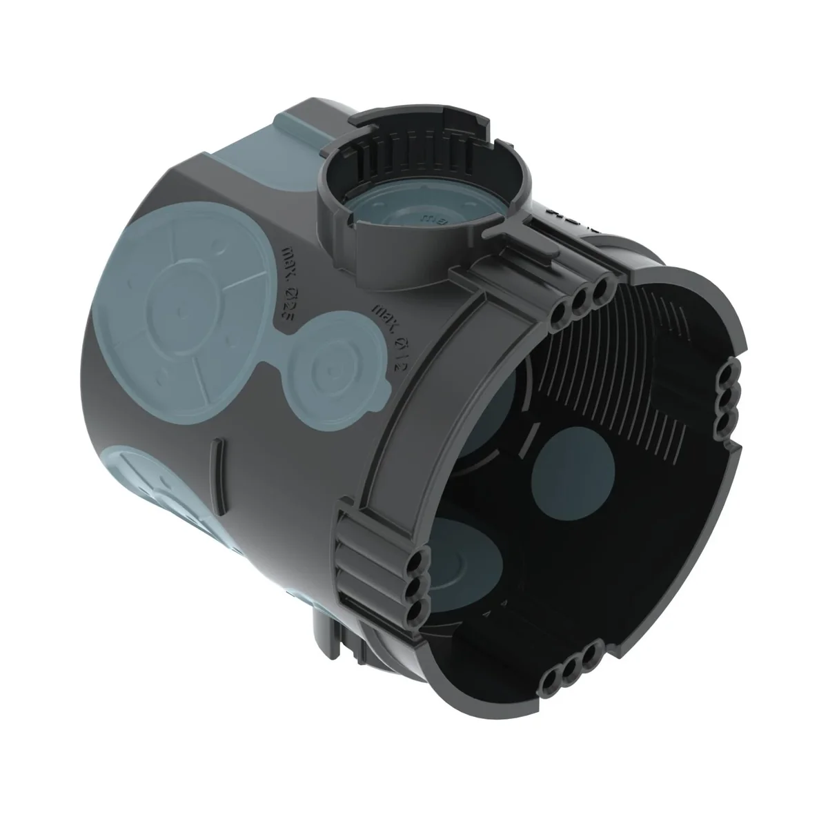Puszka podtynkowa UG 66-L do elektroniki hermetyczna z membraną czarna 2003708 - obrazek 1