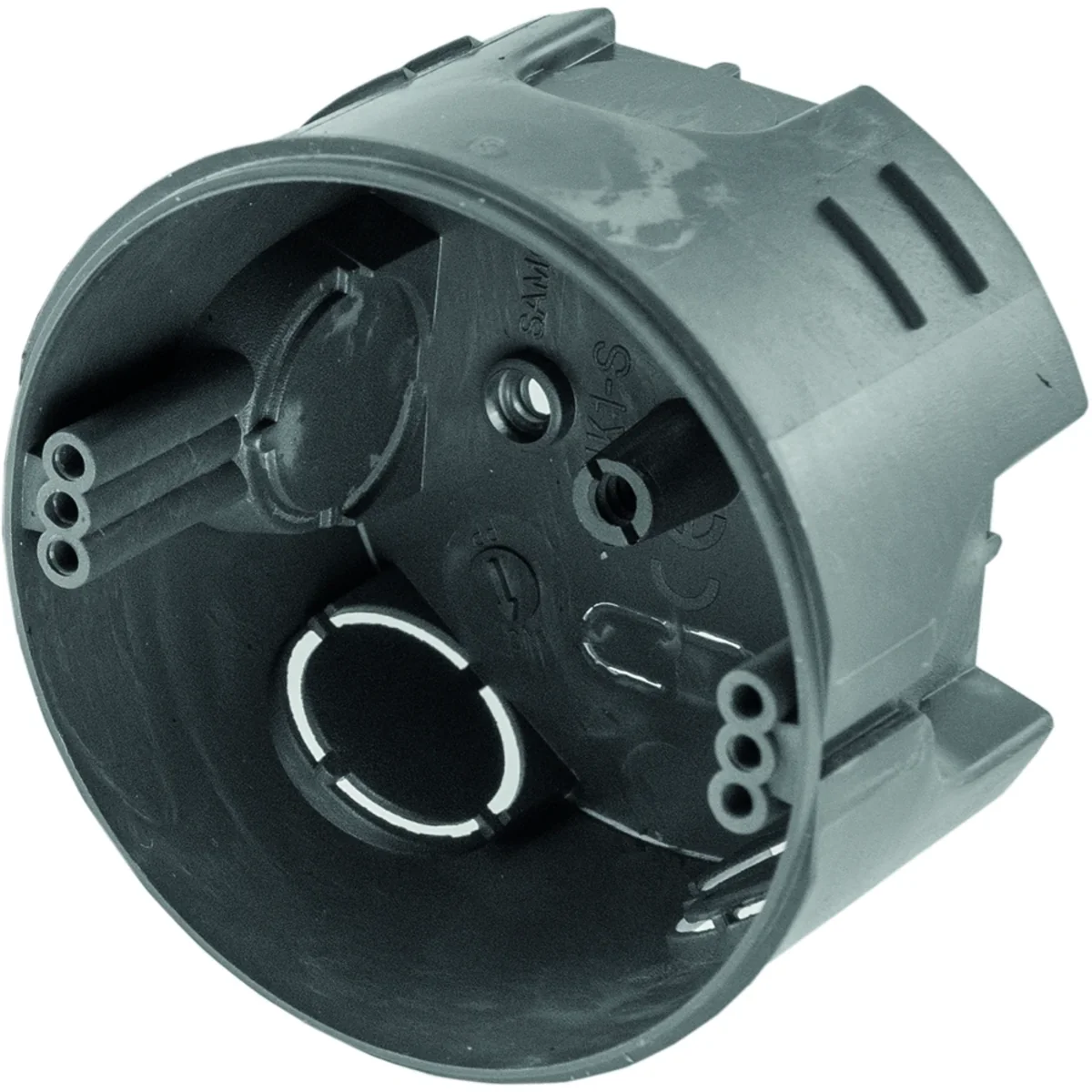 Puszka podtynkowa UK1, płytka 46mm, fi72, łączeniowa, bez wkrętów, uniwersalna, czarna, IP30 A.UK1-S - obrazek 1
