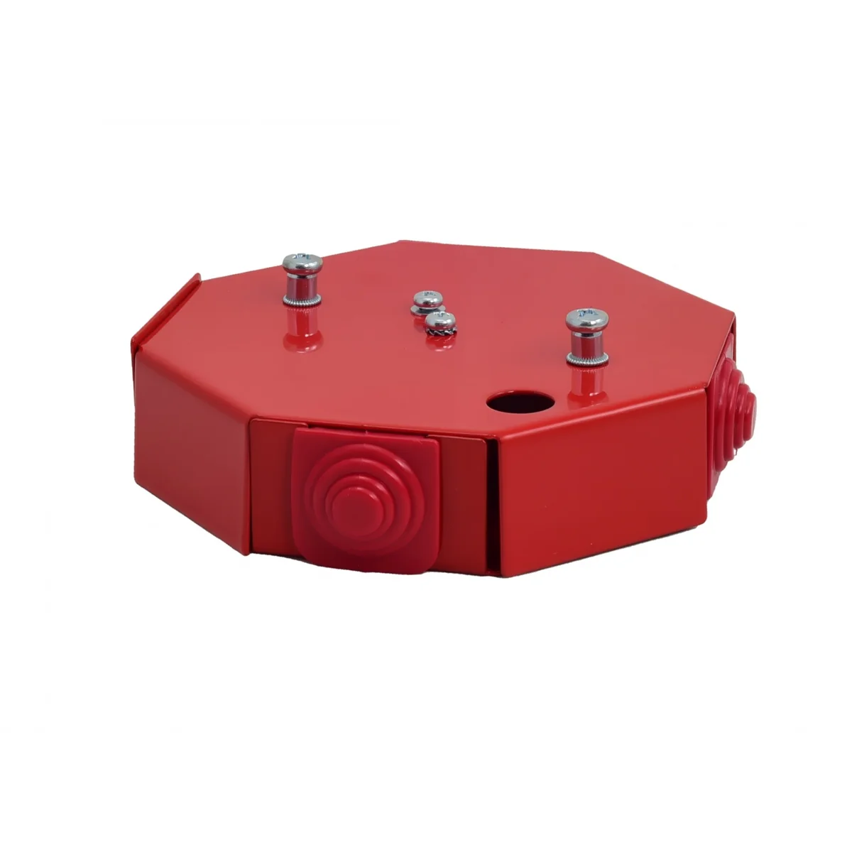 Puszka przeciwpożarowa ośmiokątna E90 z bezpiecznikiem 0,375A 3x2x4mm2 115x28x123mm czerwona 84621606 - obrazek 1
