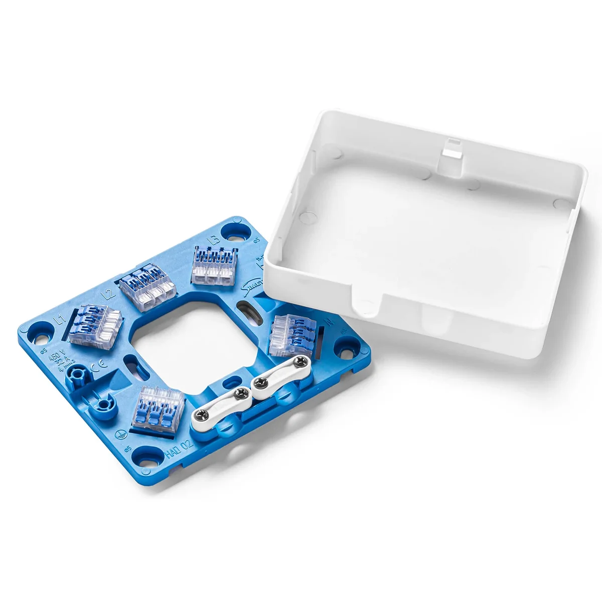 Puszka przyłączeniowa do kuchenek HAD02 128x110x22mm 5 szybkozłączek 4mm² biała 35444206 - obrazek 1