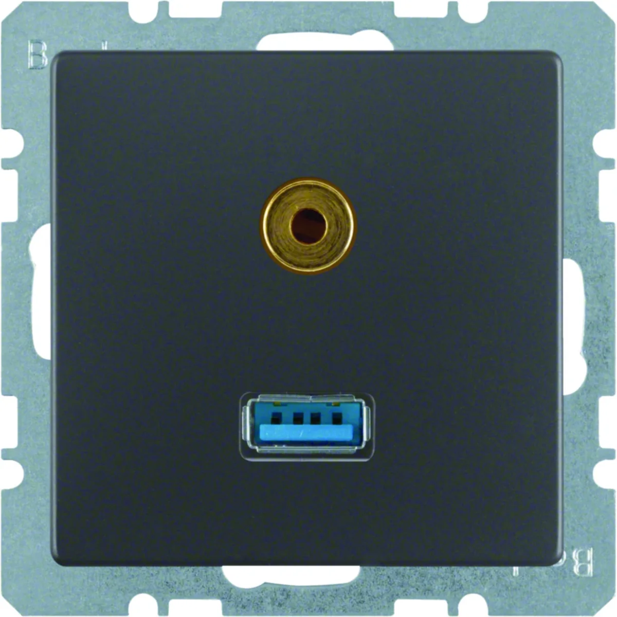 Q.1/Q.3 Gniazdo USB/3,5mm jack antracytowe 3315396086 - obrazek 1