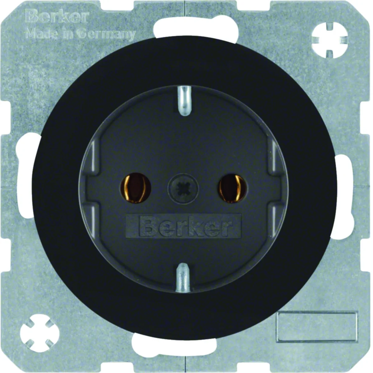 R.1 Gniazdo SCHUKO czarne połysk 47432045 - obrazek 1