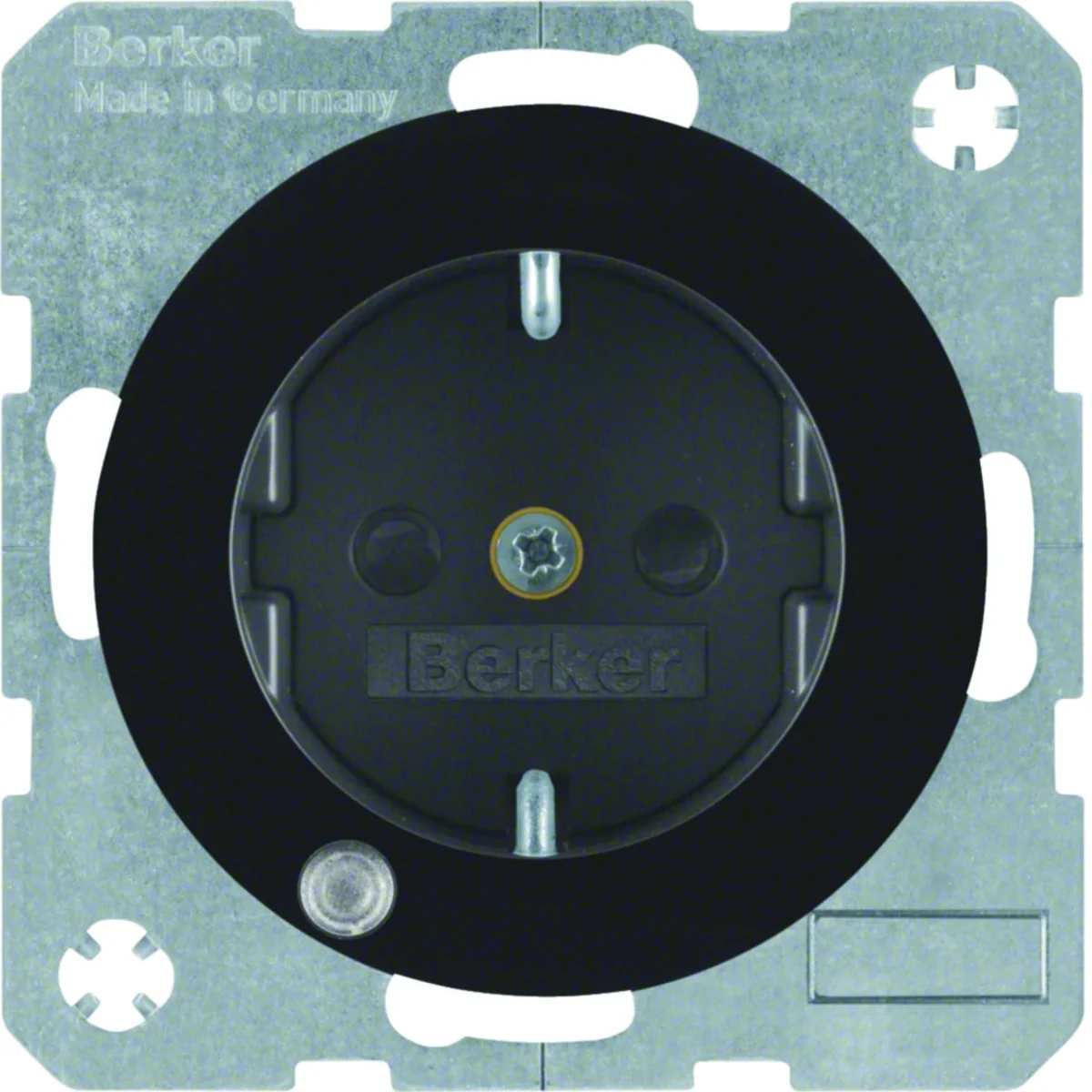 R.1 Gniazdo SCHUKO z diodą kontrolną LED czarne 41102045 - obrazek 1