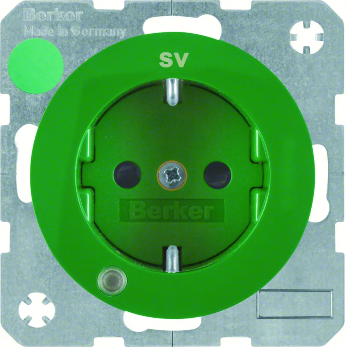 R.1 Gniazdo SCHUKO z diodą kontrolną LED zielone 41102003 - obrazek 1