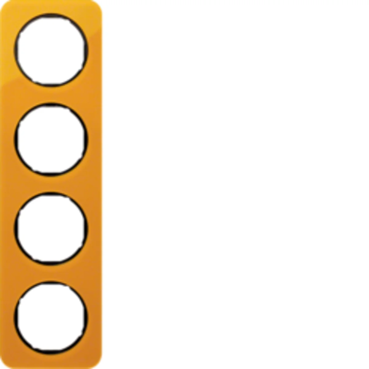R.1 Ramka 4-krotna przezroczysta akryl pomarańczowy/czarny 10142334 - obrazek 1