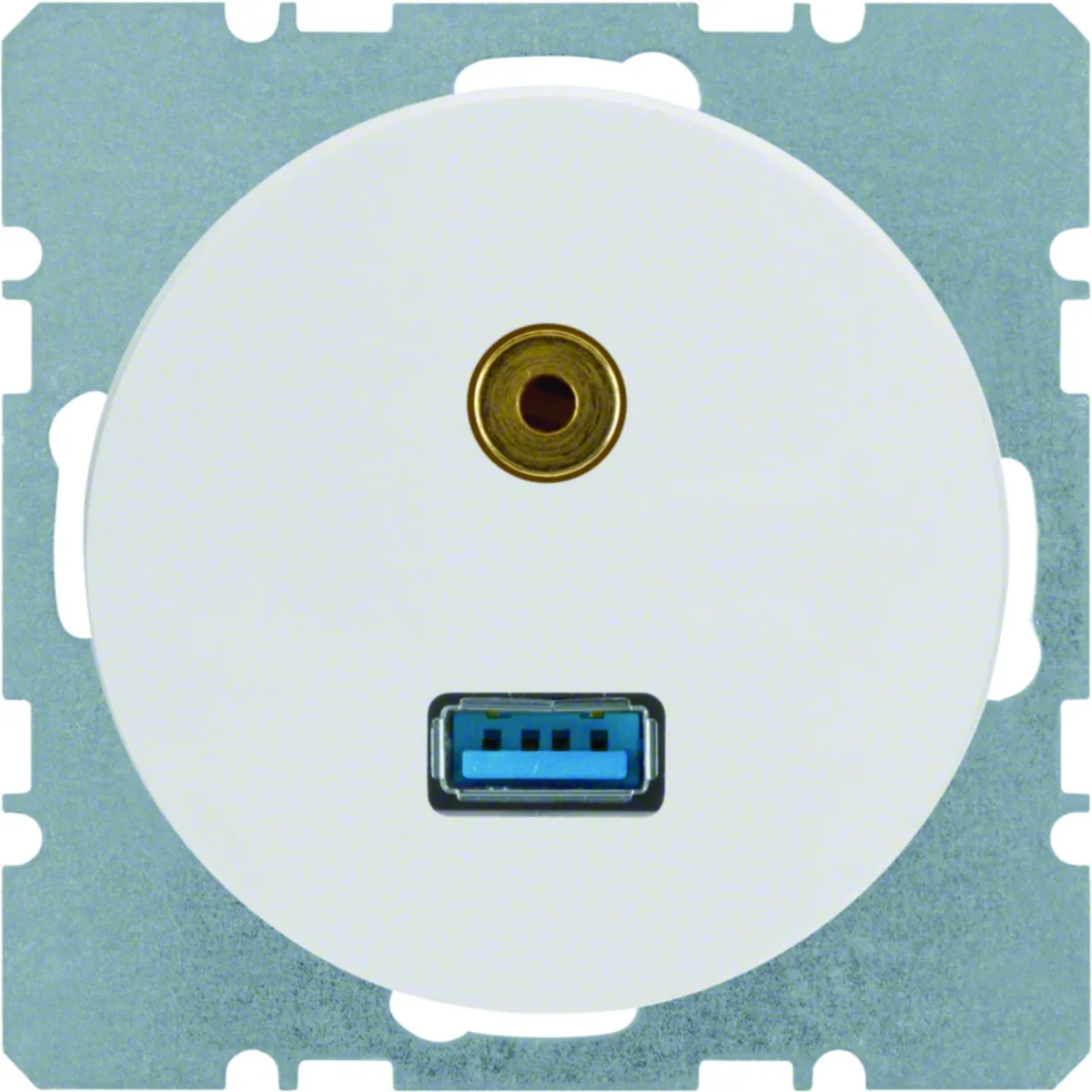 R.1/R.3 Gniazdo USB/3,5mm jack białe połysk 3315392089 - obrazek 1