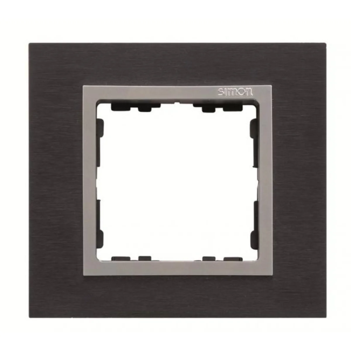 Ramka 1x inox czarny / ramka pośrednia aluminium 82917-38 - obrazek 1