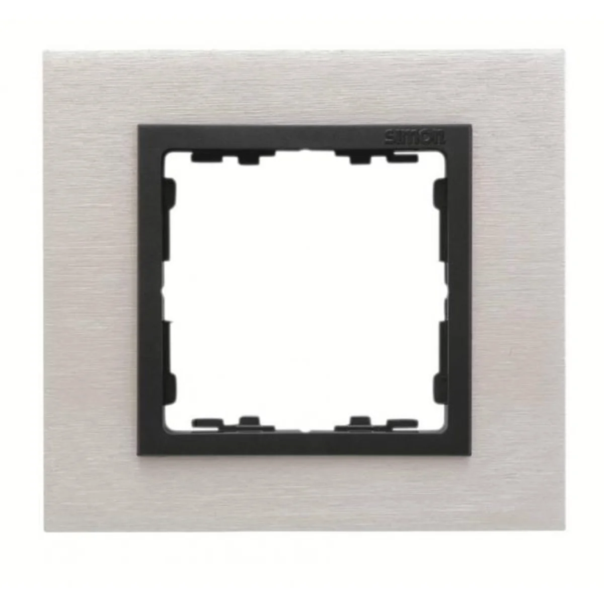 Ramka 1x inox mat / ramka pośrednia grafit 82817-31 - obrazek 1