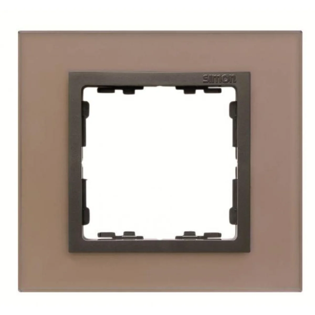 Ramka 1x szkło - miedź / ramka pośrednia grafit 82817-34 - obrazek 1