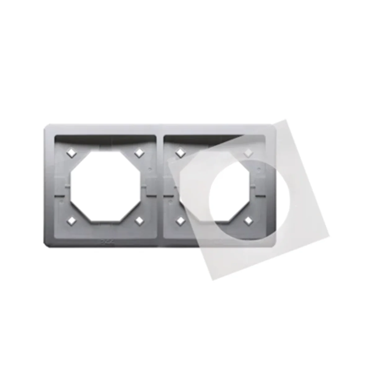 Ramka 2-krotna do wersji bryzgoszczelnej IP44 z kompletem uszczelek, inox (metalik) BMR2B/21 - obrazek 1