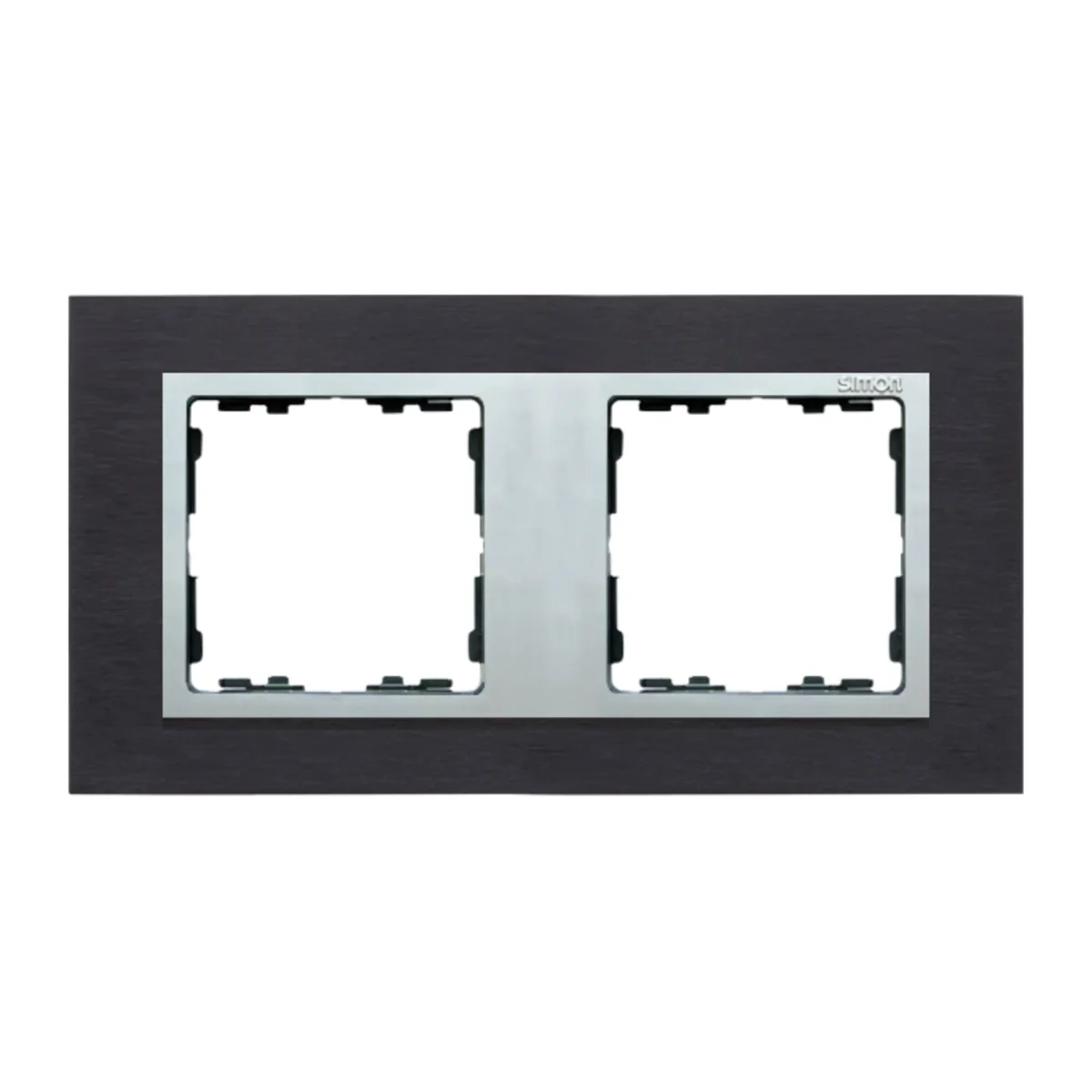 Ramka 2x inox czarny / ramka pośrednia aluminium 82927-38 - obrazek 1