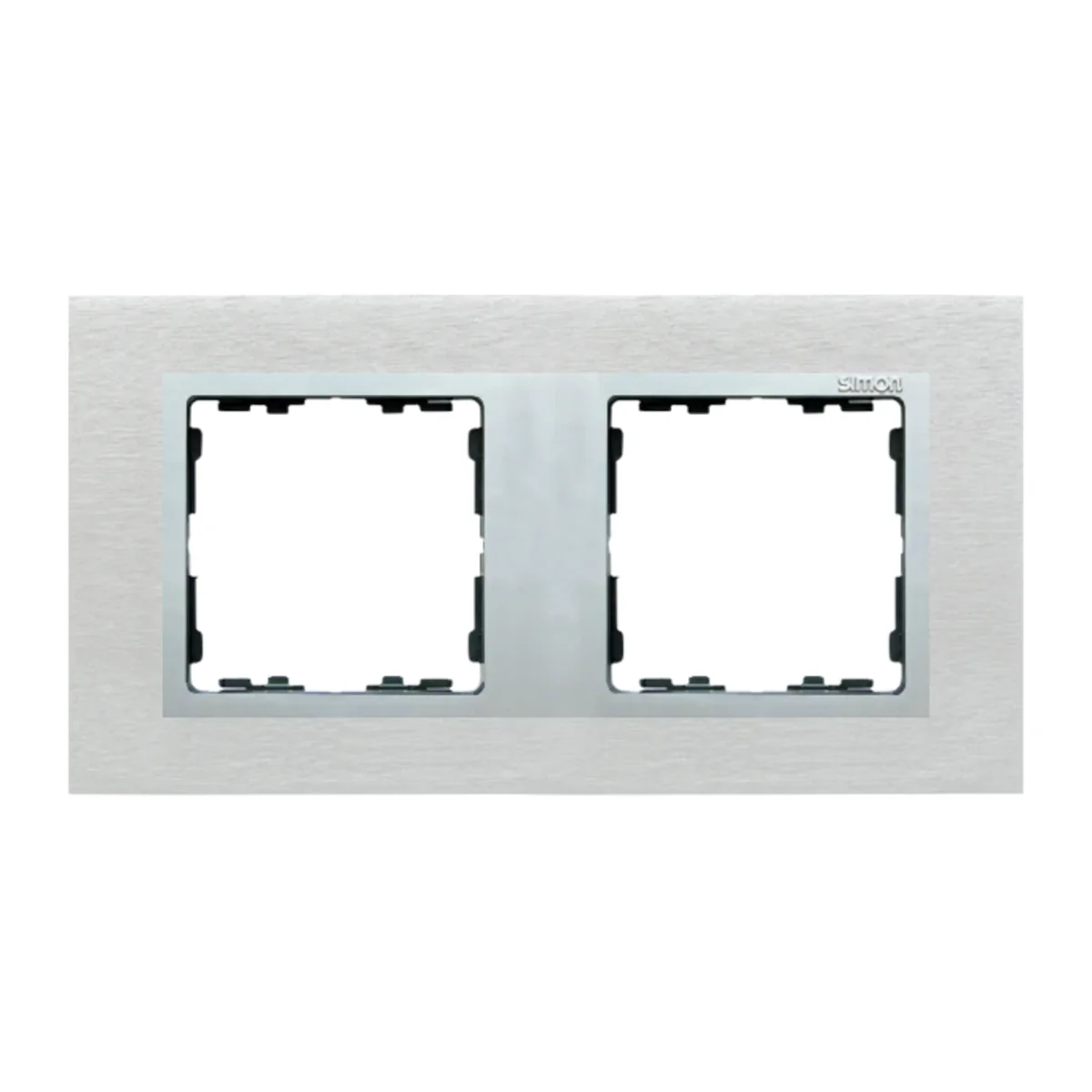 Ramka 2x inox mat / ramka pośrednia aluminium mat 82927-34 - obrazek 1