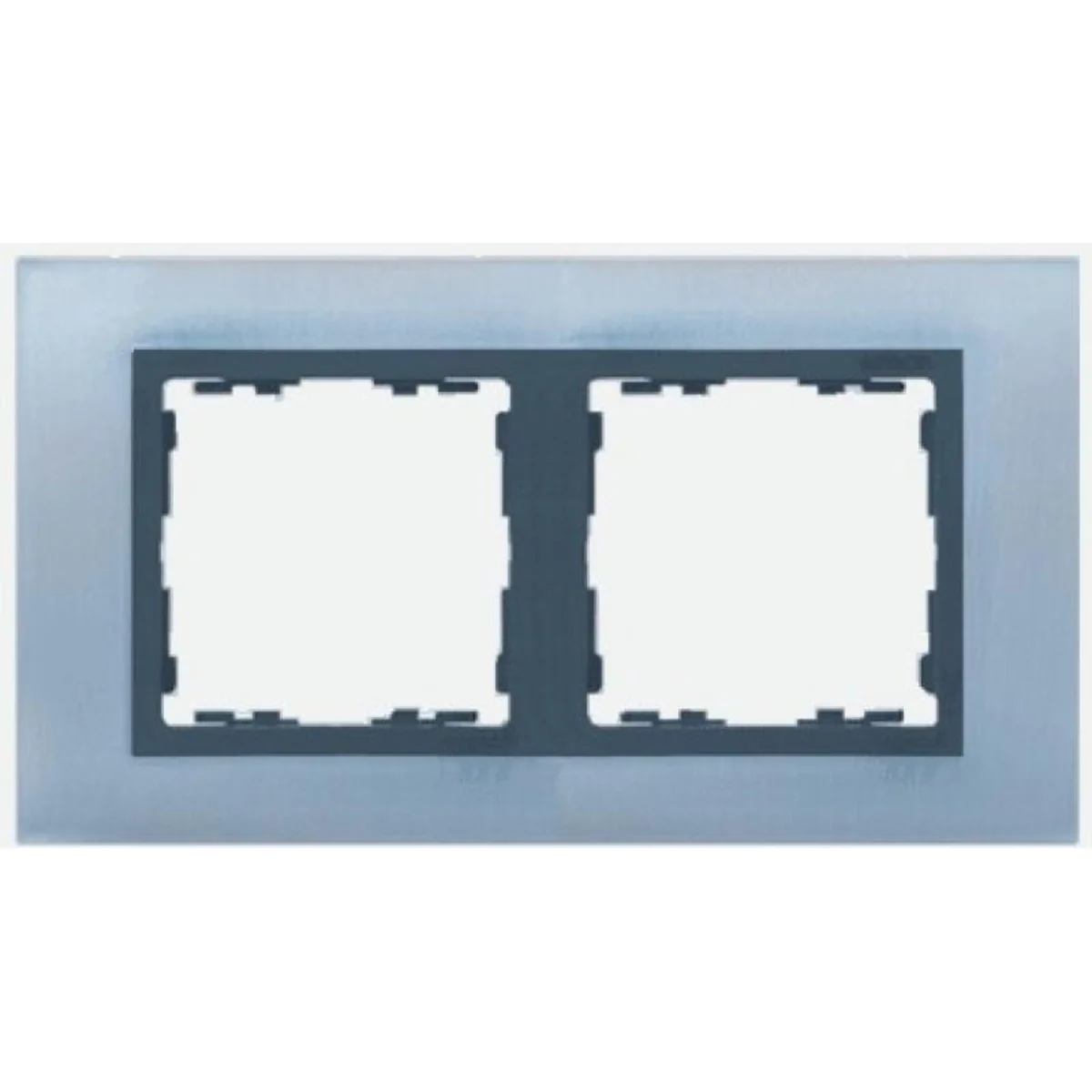 Ramka 2x stal inox / ramka pośrednia grafit 82827-37 - obrazek 1