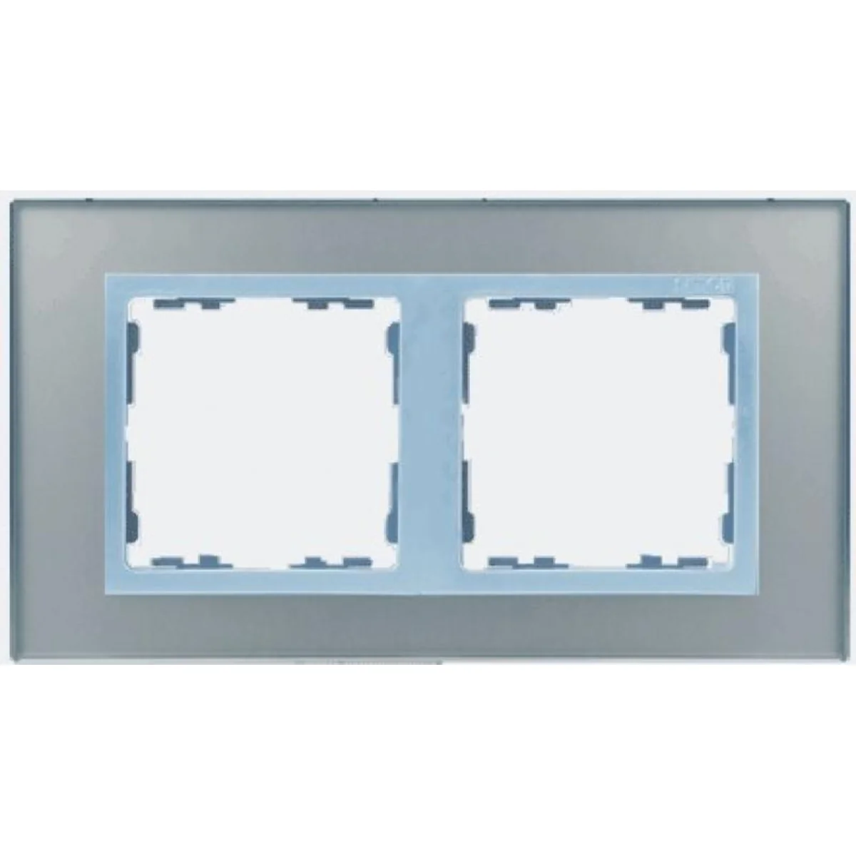 Ramka 2x szkło - srebro / ramka pośrednia aluminium mat 82927-62 - obrazek 1