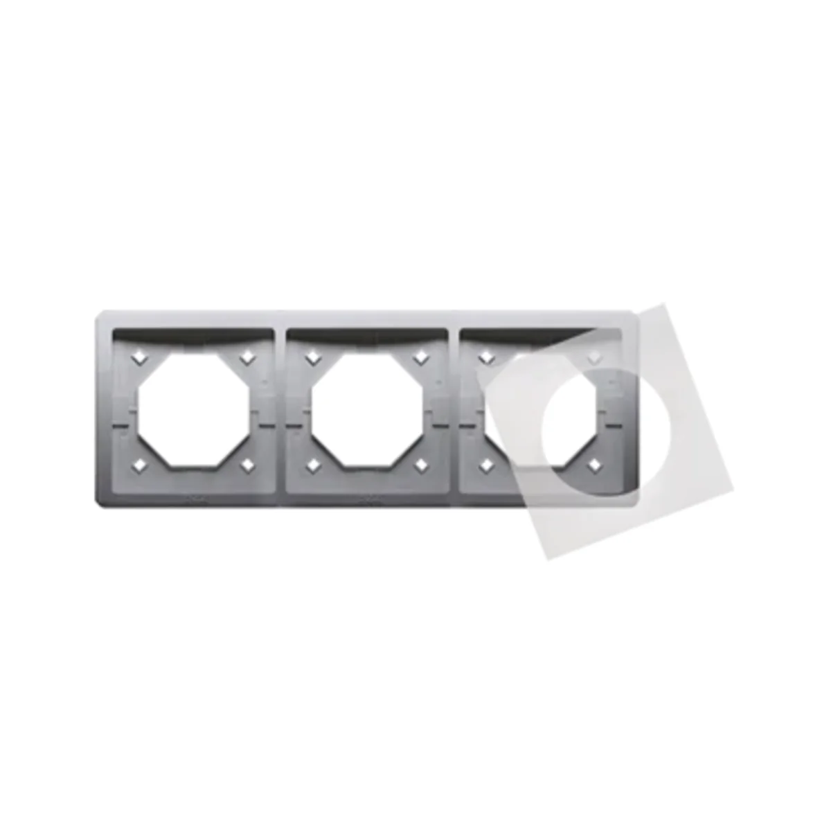 Ramka 3-krotna do wersji bryzgoszczelnej IP44 z kompletem uszczelek, inox (metalik) BMR3B/21 - obrazek 1