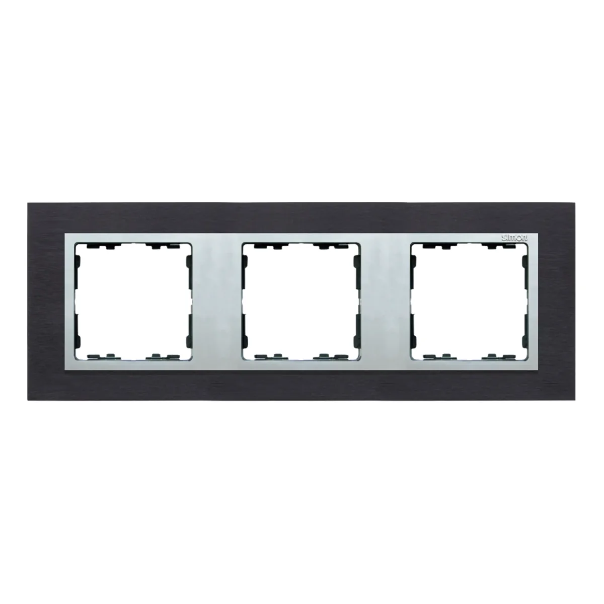 Ramka 3x inox czarny / ramka pośrednia aluminium 82937-38 - obrazek 1