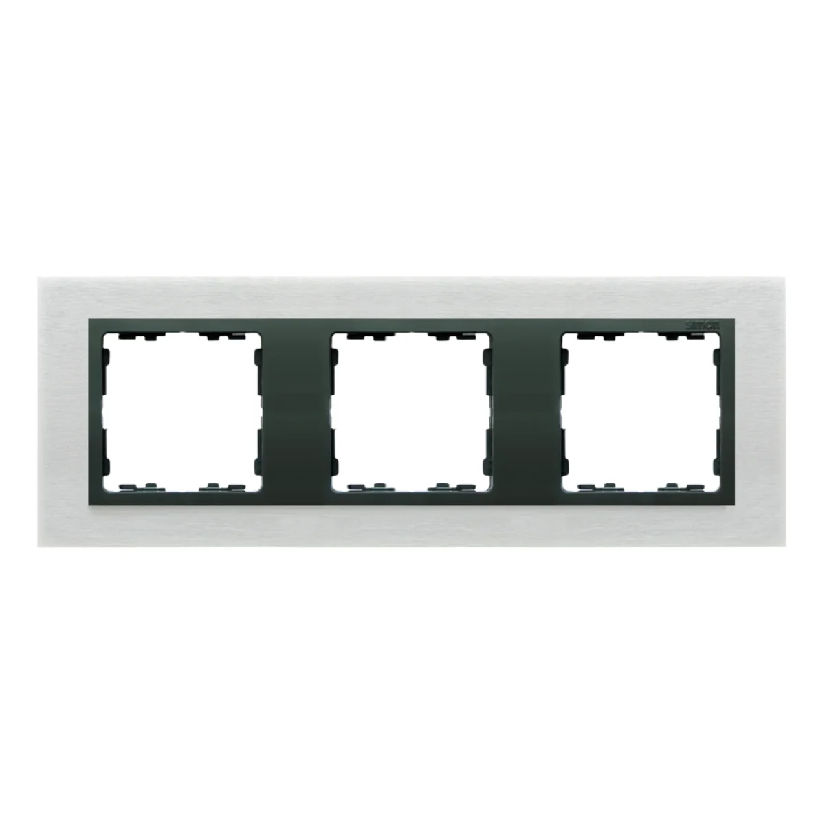 Ramka 3x inox mat / ramka pośrednia grafit 82837-31 - obrazek 1