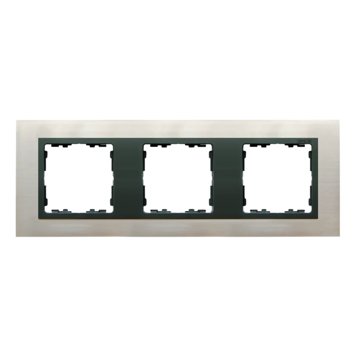 Ramka 3x stal inox / ramka pośrednia grafit 82837-37 - obrazek 1