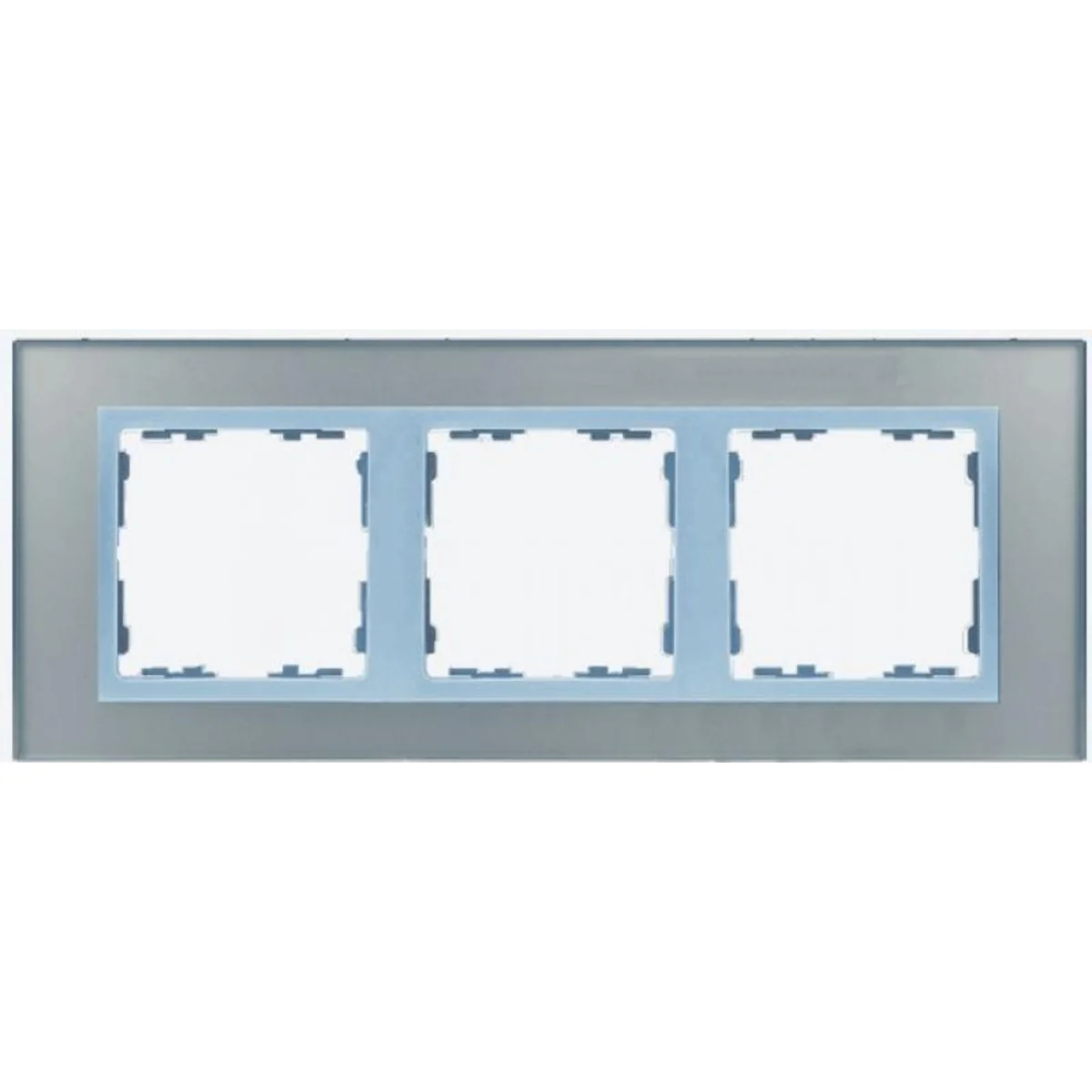 Ramka 3x szkło - srebro / ramka pośrednia aluminium mat 82937-62 - obrazek 1