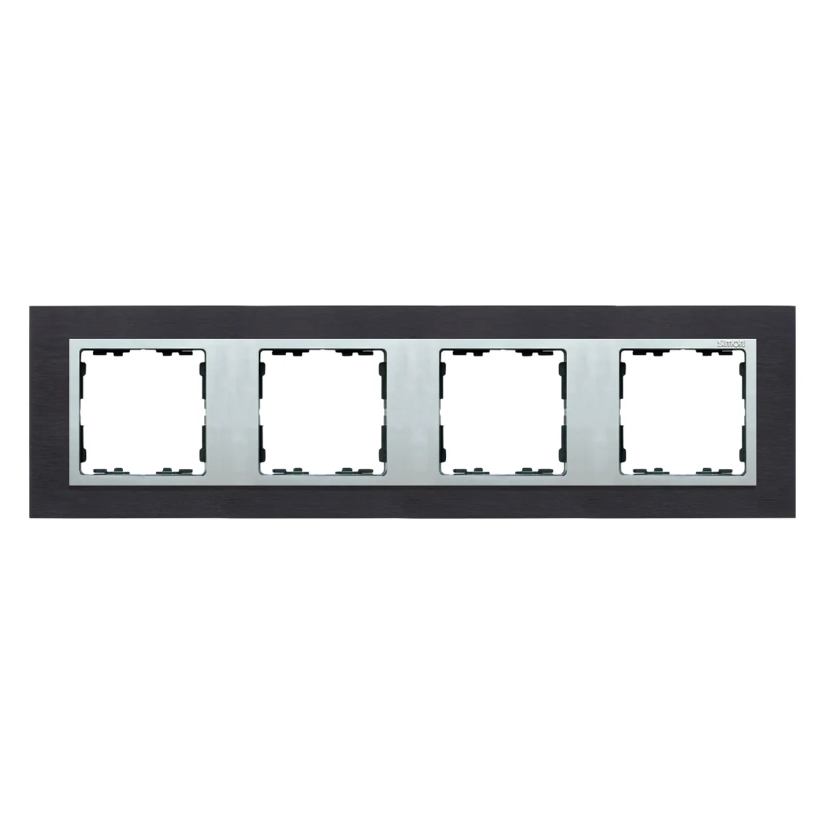 Ramka 4-krotna inox czarny / ramka pośrednia aluminium 82947-38 - obrazek 1