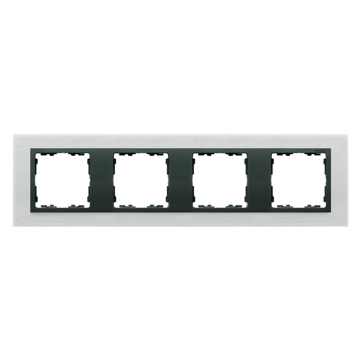 Ramka 4-krotna inox mat / ramka pośrednia grafit 82847-31 - obrazek 1