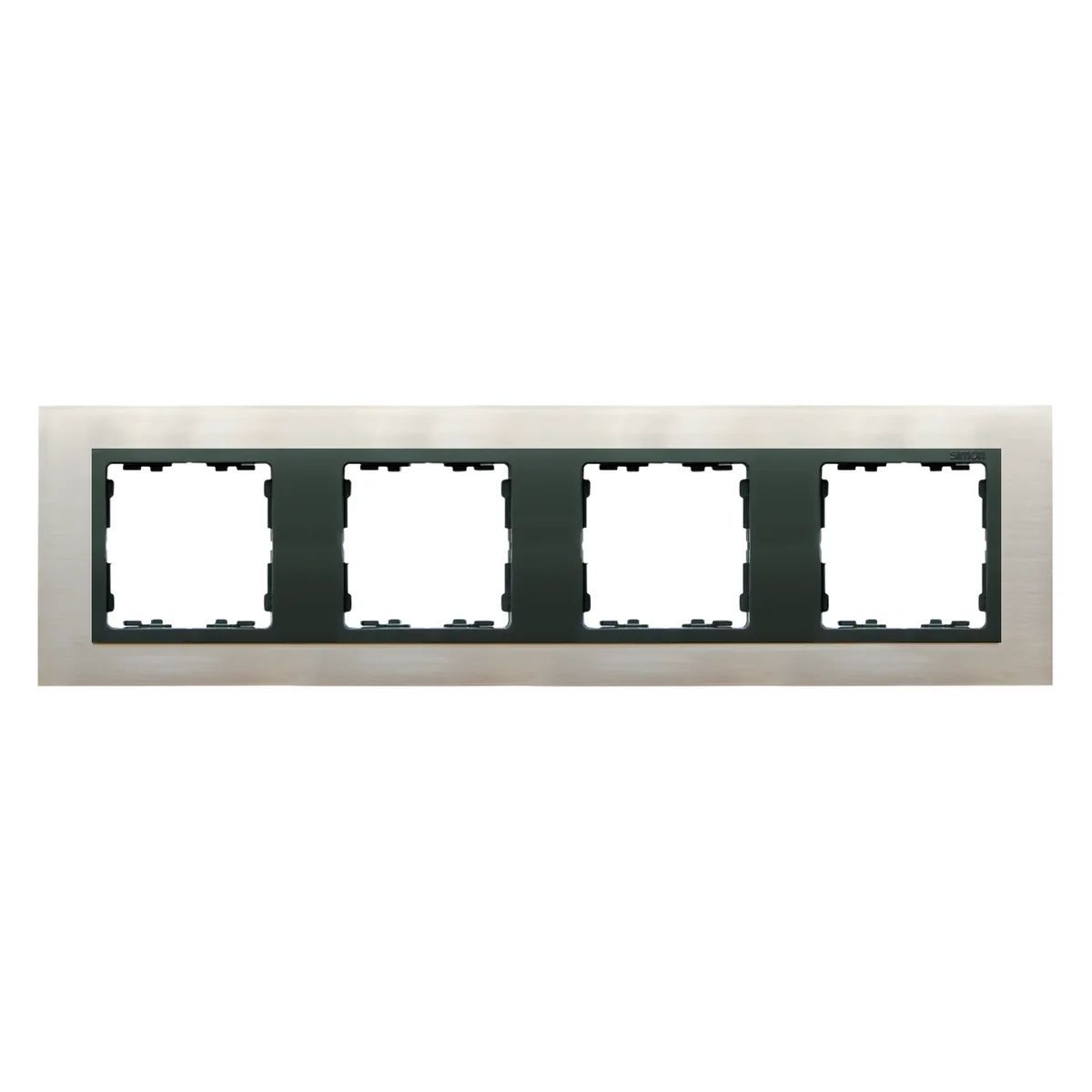 Ramka 4-krotna stal inox / ramka pośrednia grafit 82847-37 - obrazek 1