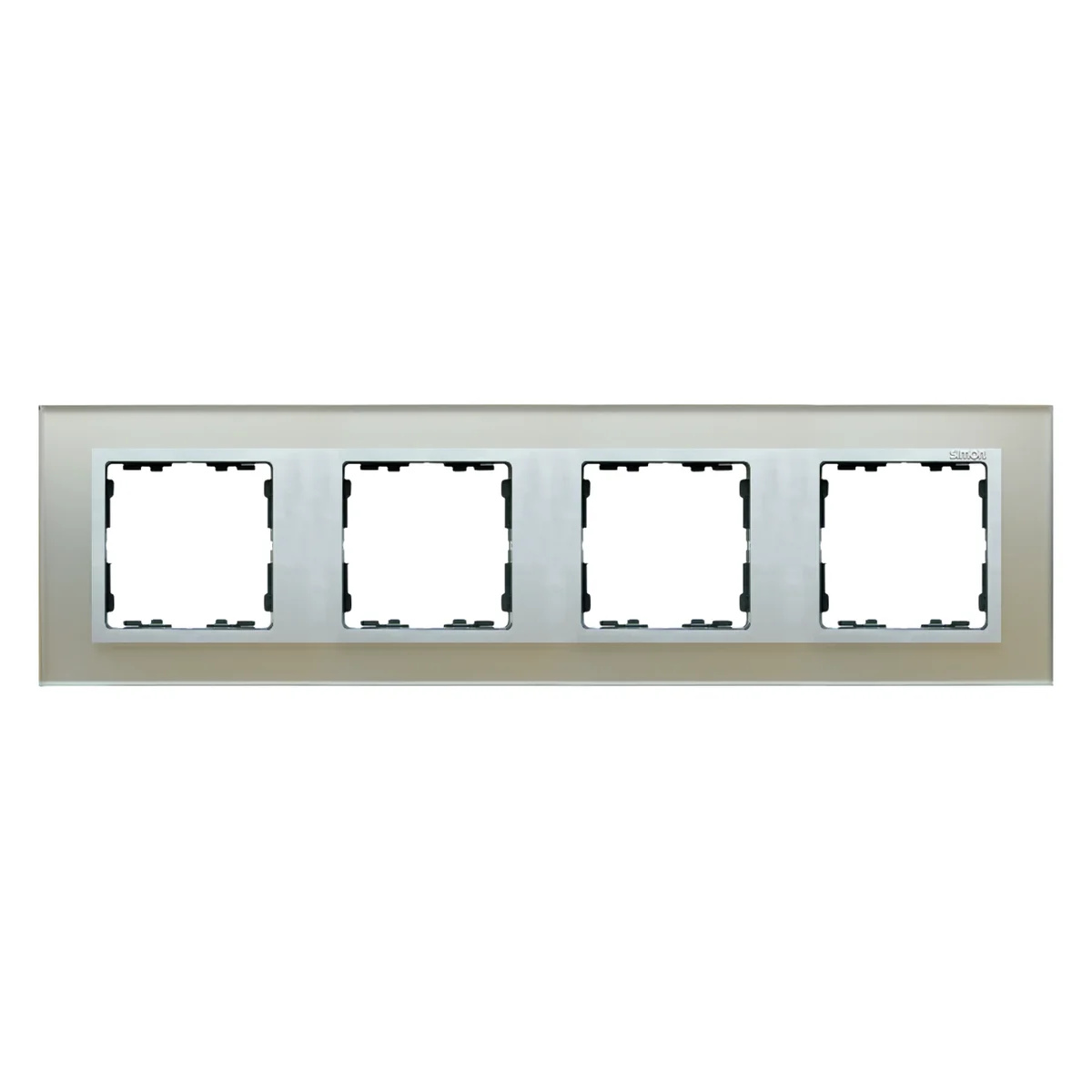 Ramka 4-krotna szkło - srebro / ramka pośrednia aluminium mat 82947-62 - obrazek 1