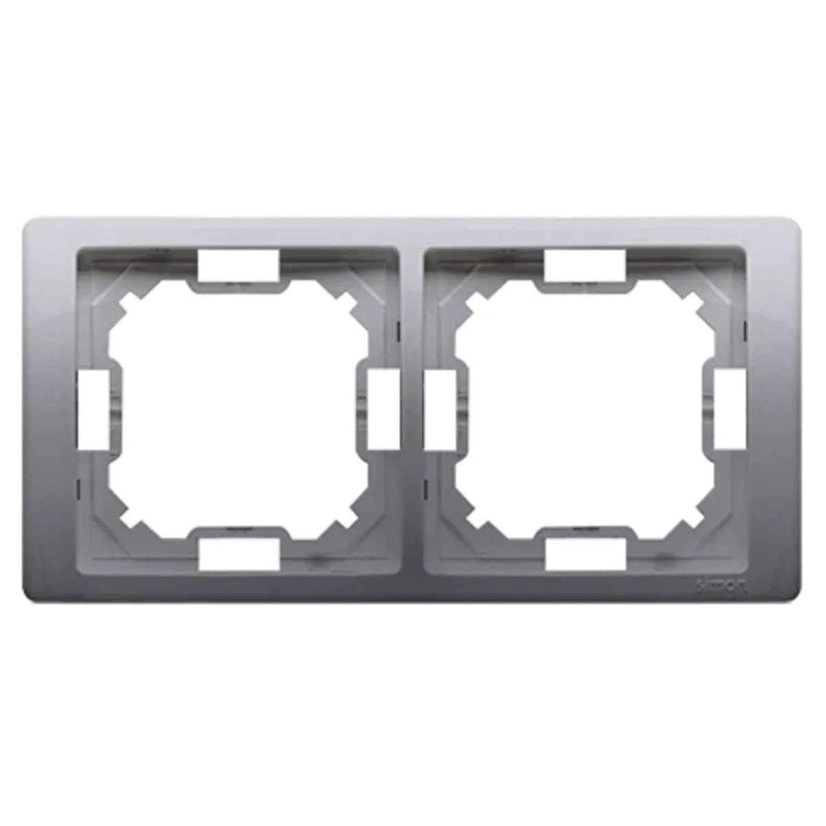 Ramka Basic Neos podwójna inox metalizowana BMRC2/21 - obrazek 1