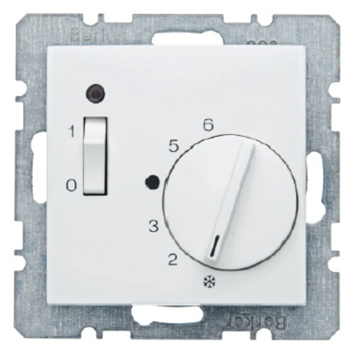 Regulator temperatury pomieszczenia z zestykiem zwiernym, elementem centralnym, łącznikiem i diodą 5-30 °C 230V – Biały połysk 20308989