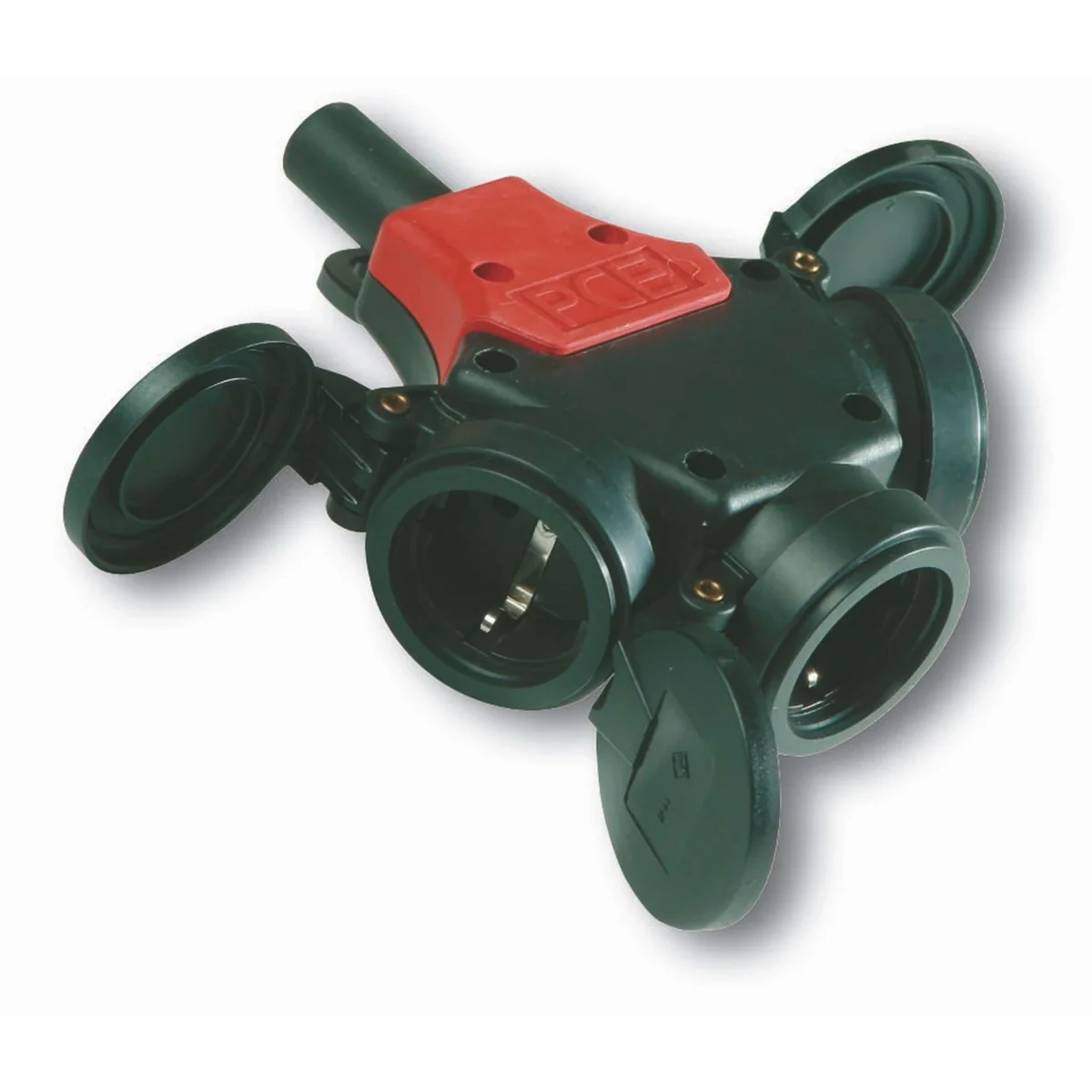 Rozgałęziacz potrójny schuko gumowy z zatyczką 16A 2P+Z 230V IP44 25322-S - obrazek 1