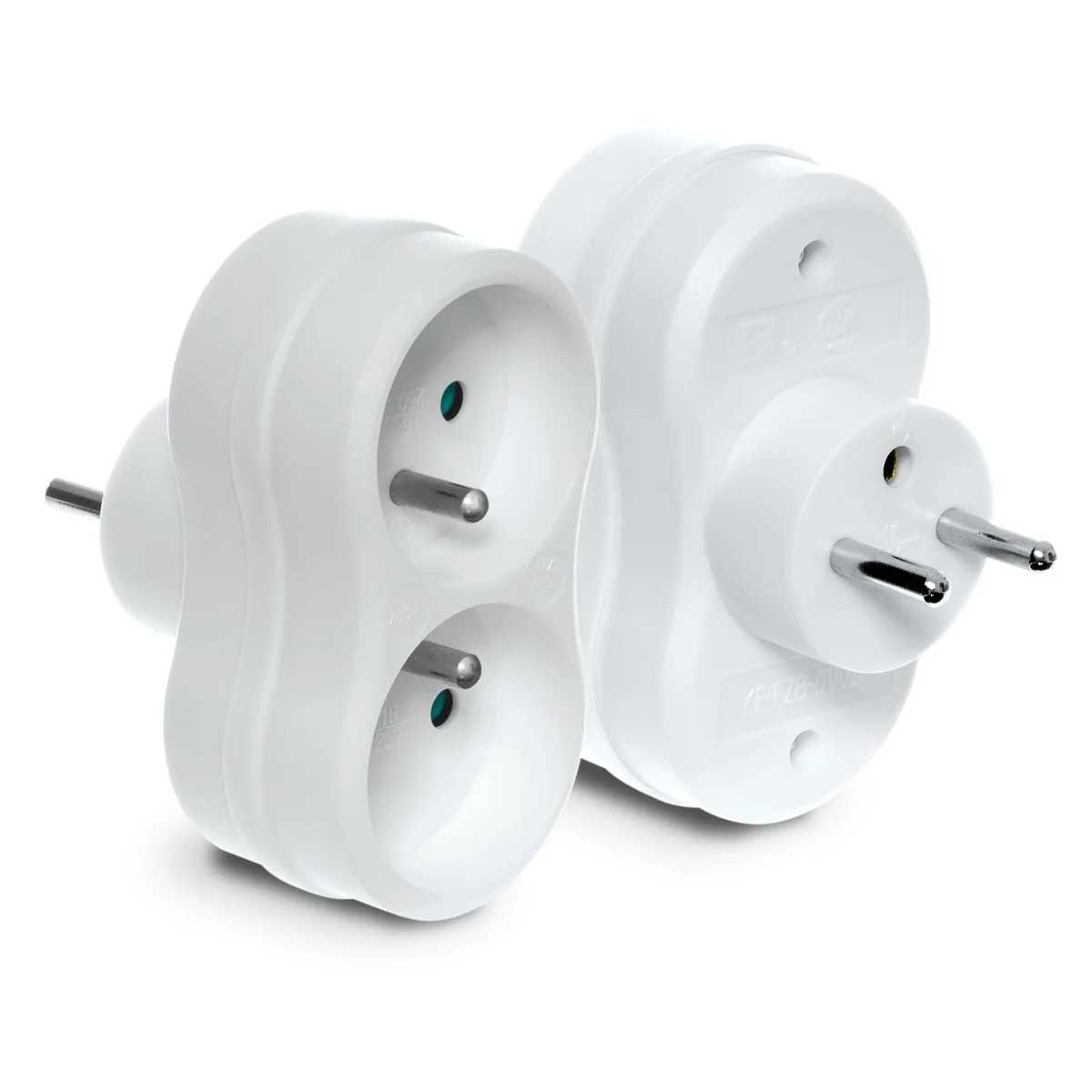 Rozgałęźnik podwójny 2x2P+Z bis 16A 250V biały W-97741 - obrazek 1
