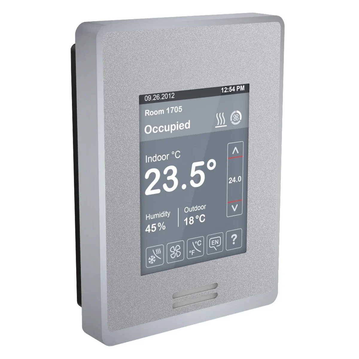 SER8350, regulator z czujnikiem temp+wilg, ekran dotykowy, max 10 modułów VC3xxx, BACnet/Modbus, srebrny SER8350A0B00 - obrazek 1