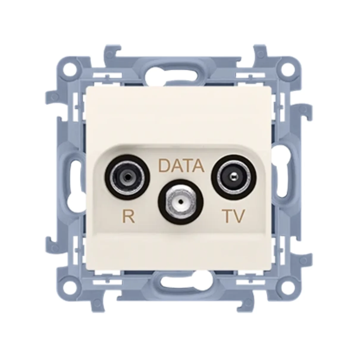 SIMON 10 Gniazdo antenowe R-TV-DATA kremowe CAD.01/41 - obrazek 1
