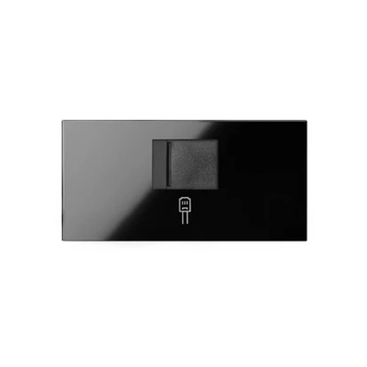 Simon 100 W100-10000005x-138 Pokrywa do gniazda komputerowego 1x (mechanizm 1/2); czarny 10000005-138 - obrazek 1